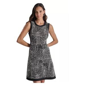 NWT DKNY Black White Colorblock Sleeveless Knit Dress 6